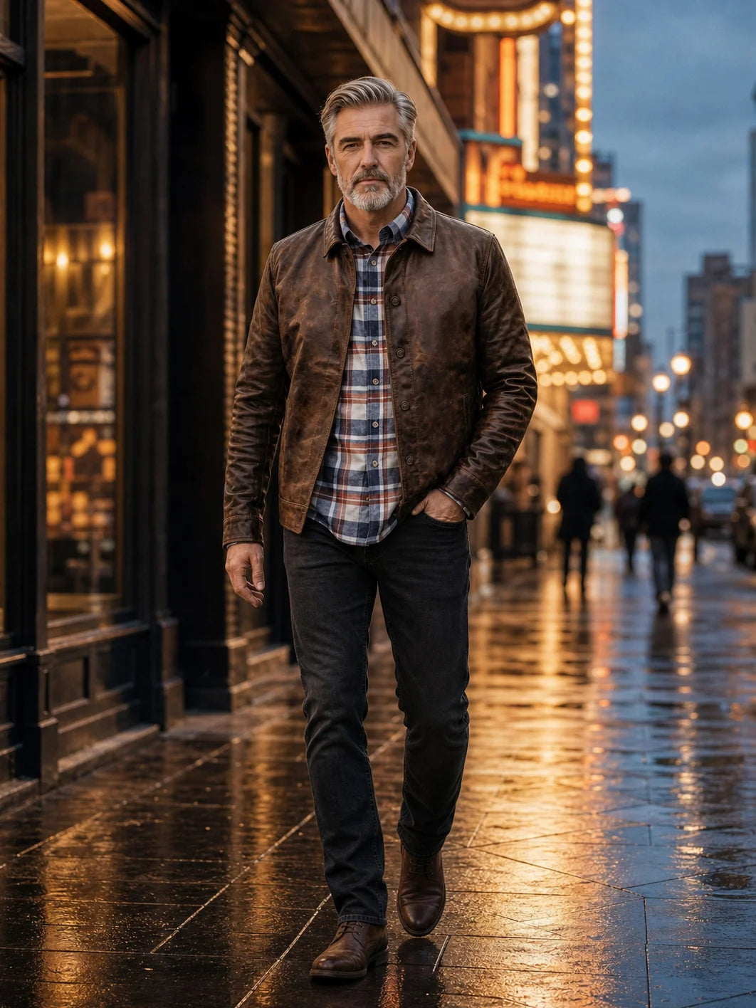 The Explorer Leather Jacket in Saddle Brown