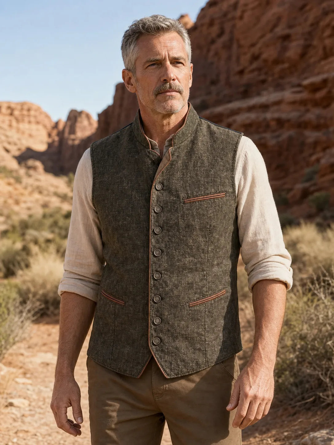 The Alder Waistcoat in Olive