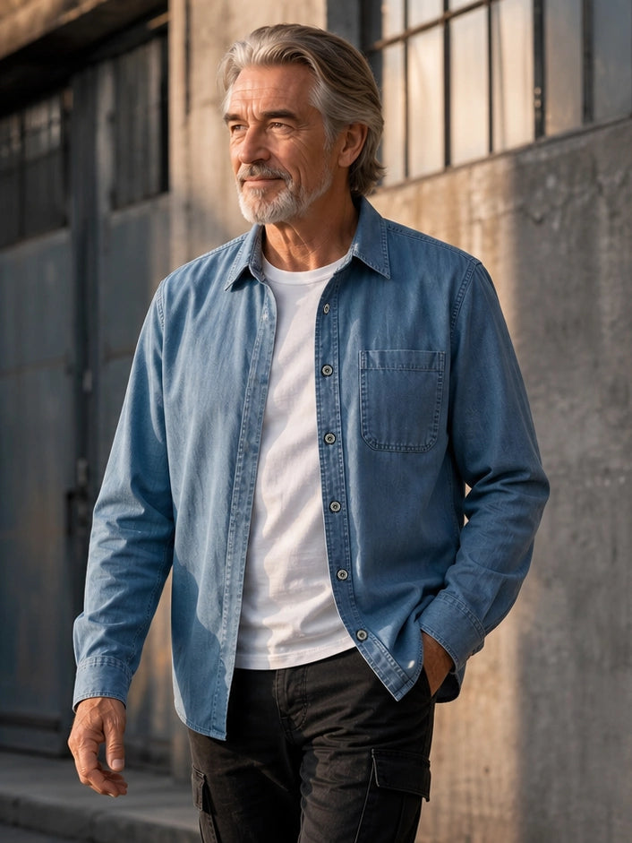 The Meridian Shirt in Harbor Blue