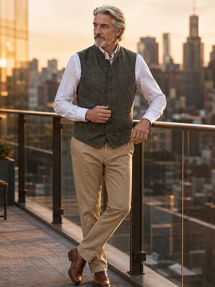 The Alder Waistcoat in Olive