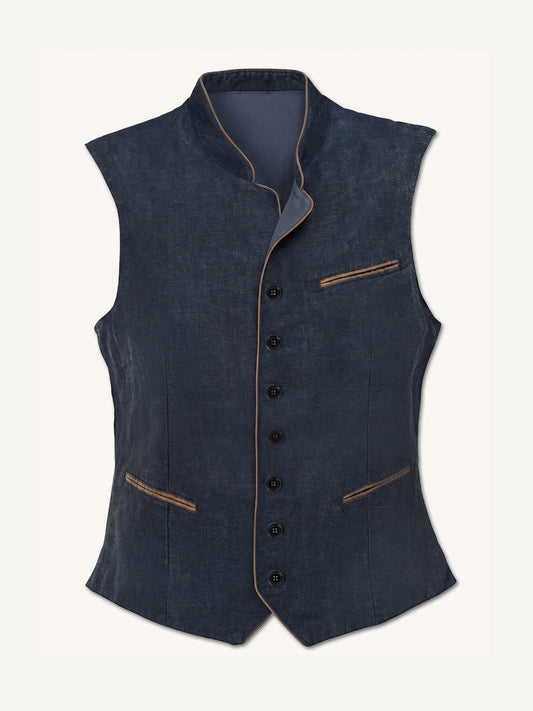The Alder Waistcoat in Indigo