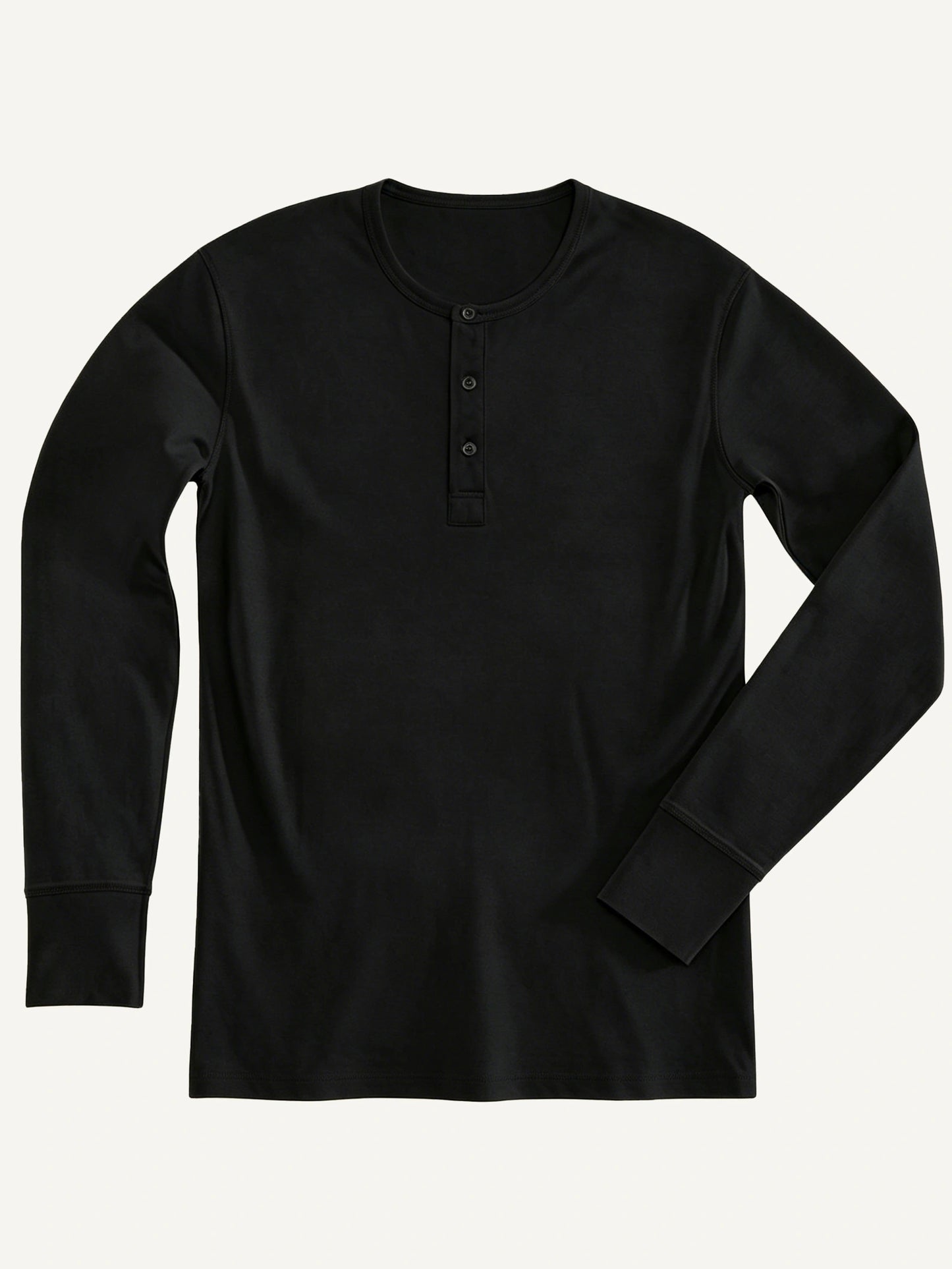 The Classic Henley Shirt in Clean Black