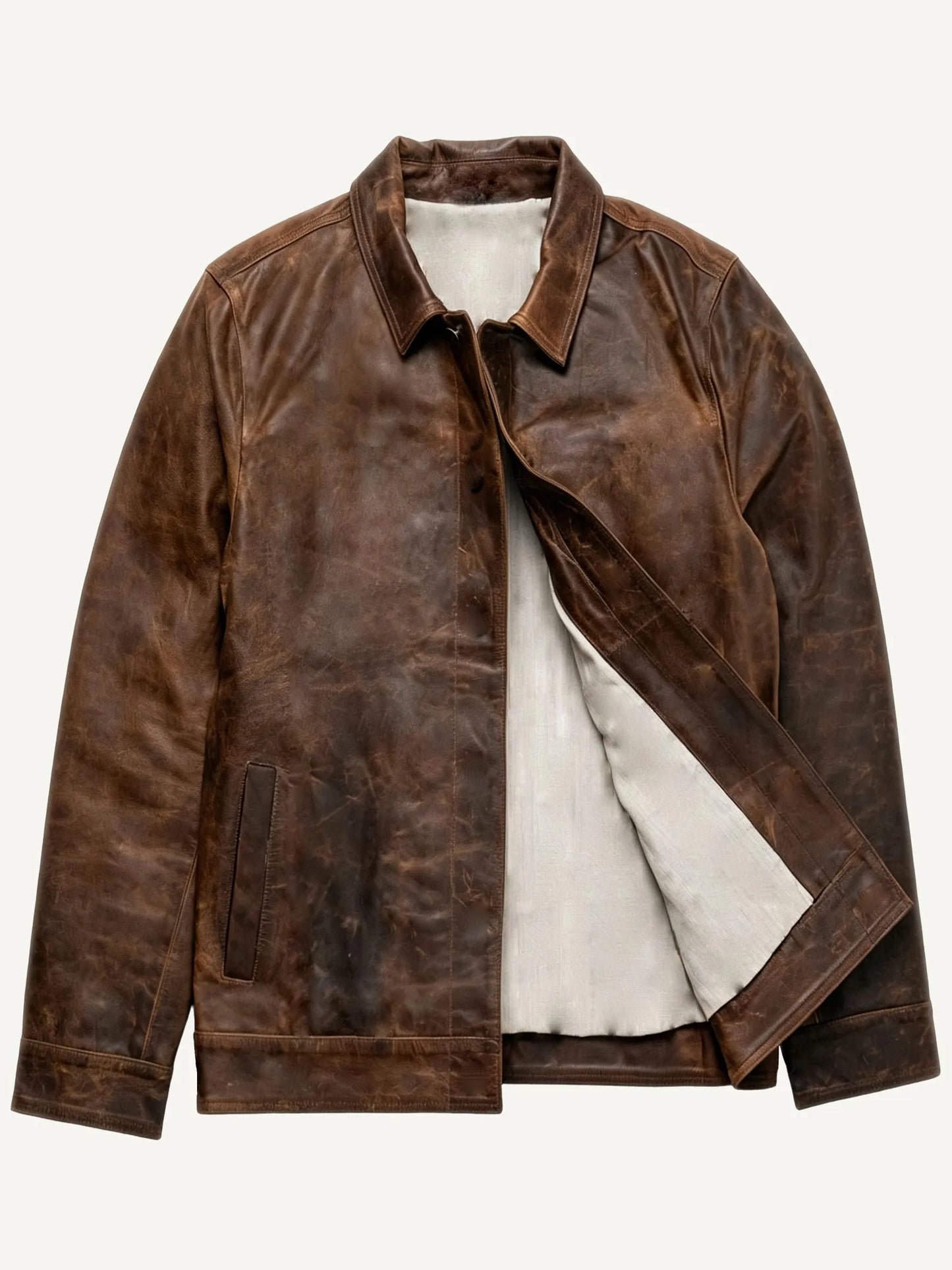 The Explorer Leather Jacket in Saddle Brown