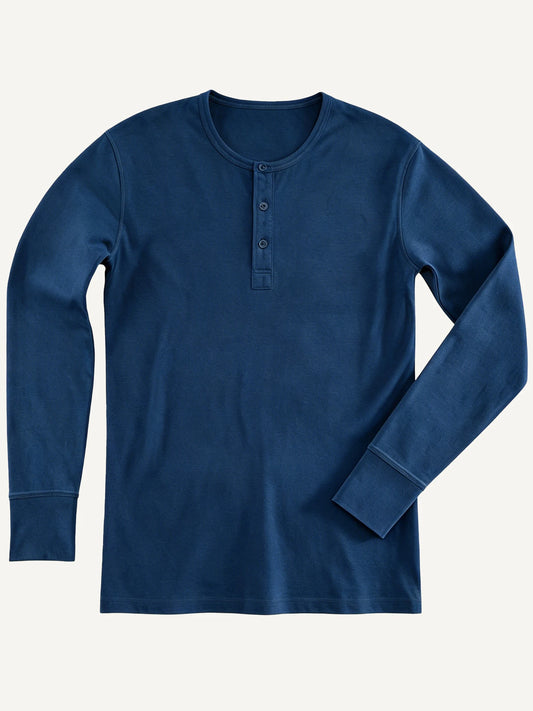 The Classic Henley Shirt in Deep Navy
