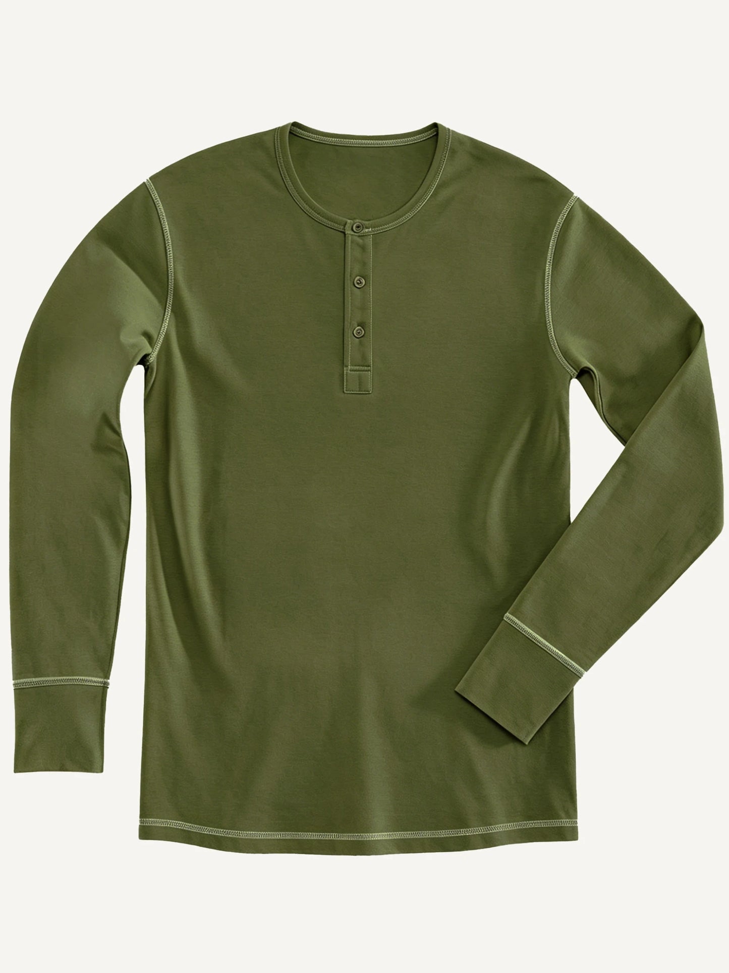 The Classic Henley Shirt in Army Green