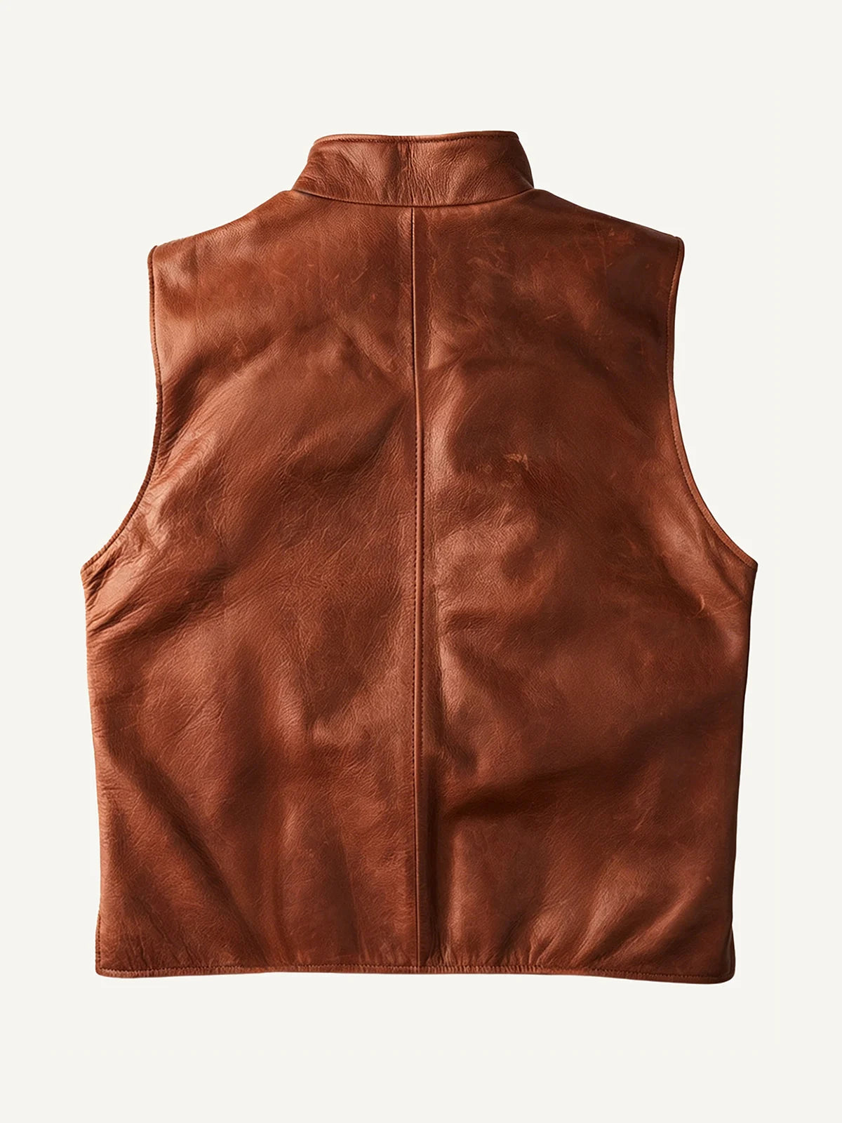 The Traveler Leather Vest in Burnished Brown