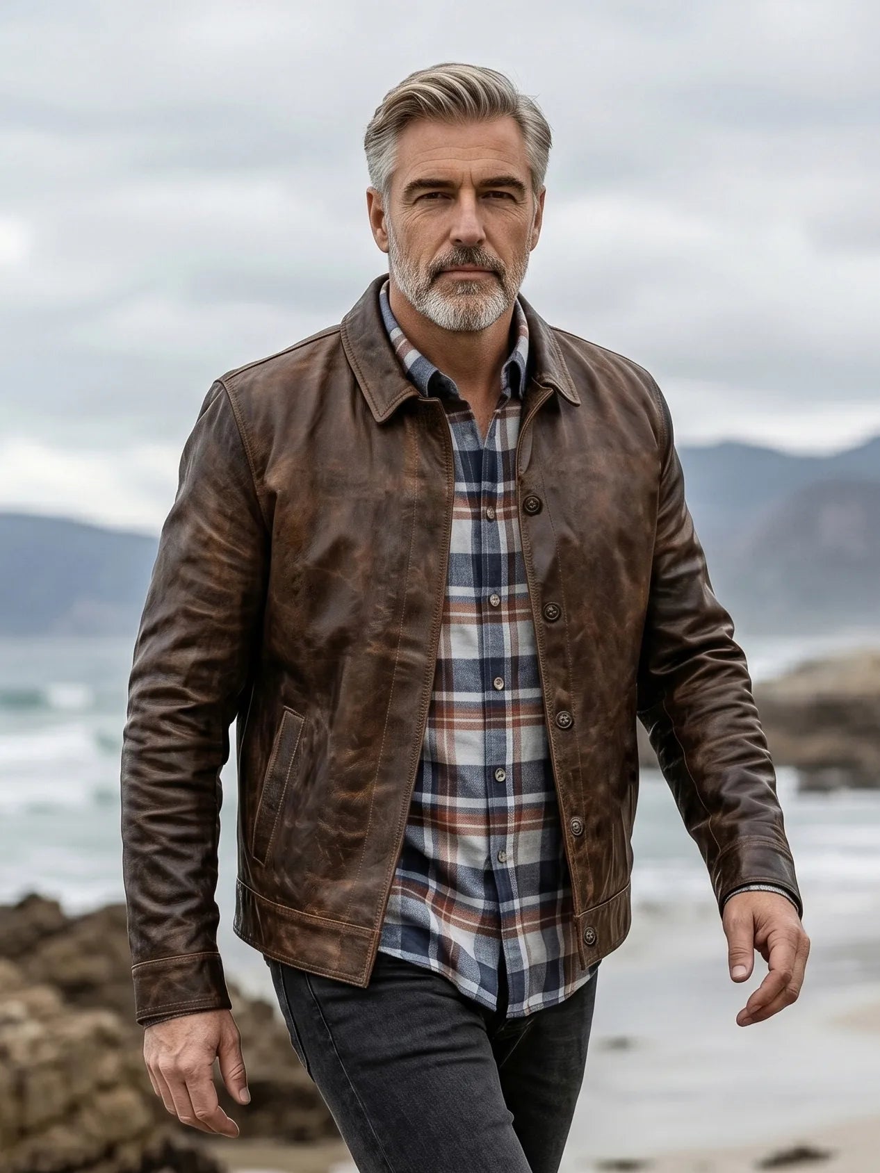 The Explorer Leather Jacket in Saddle Brown