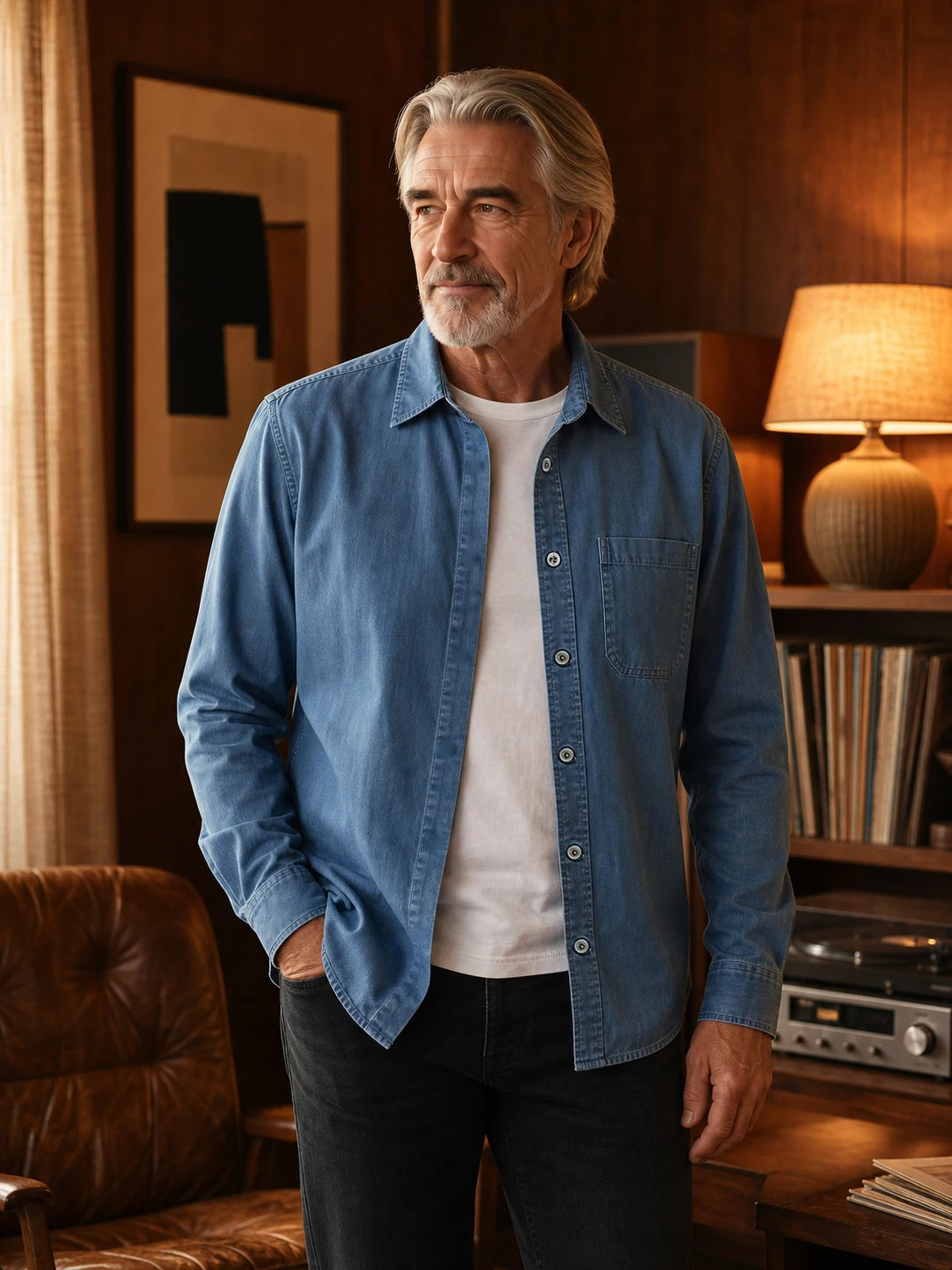 The Meridian Shirt in Harbor Blue