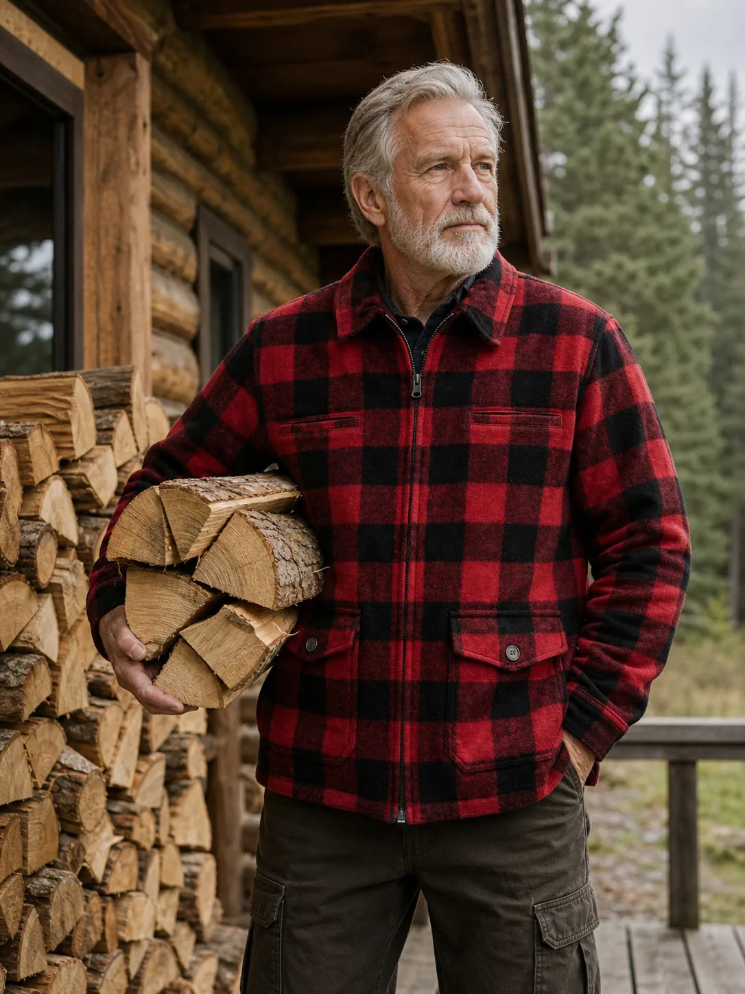 The Lodge Jacket in Red / Black Plaid