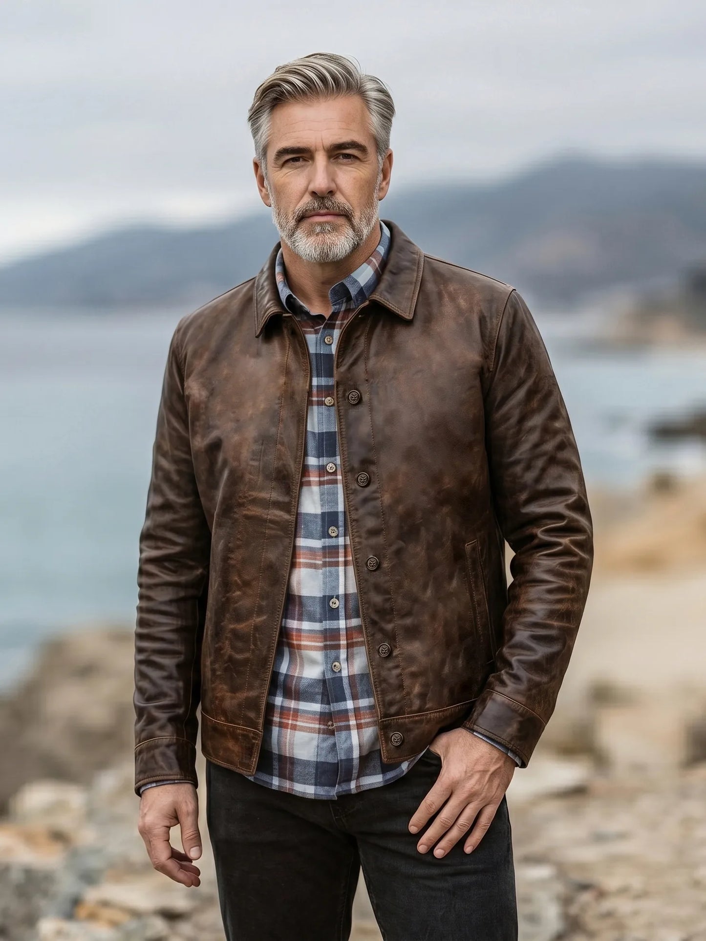 The Explorer Leather Jacket in Saddle Brown