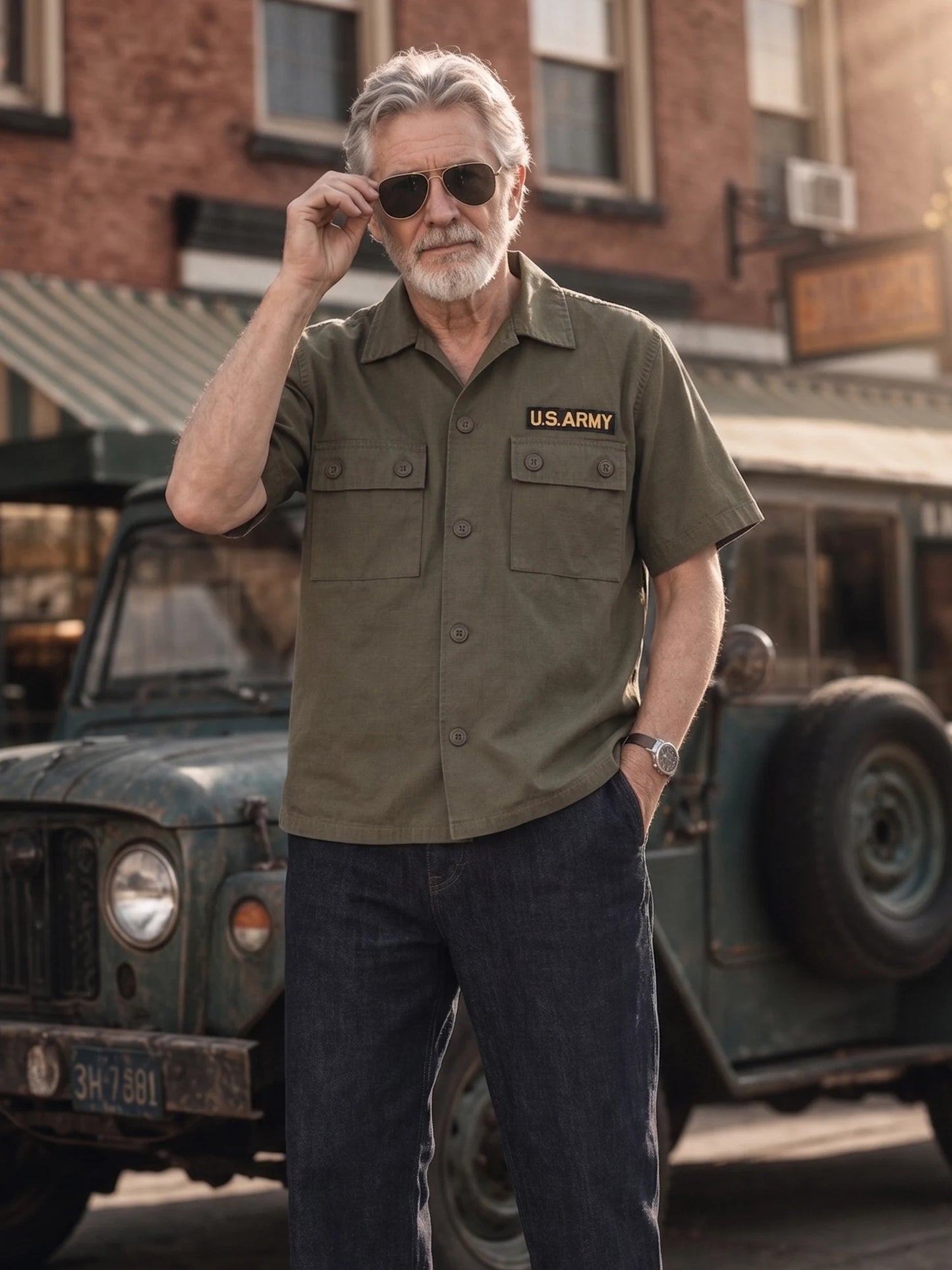 The Far Voyager Field Shirt in Olive Green