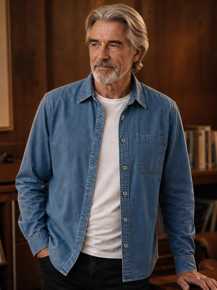 The Meridian Shirt in Harbor Blue