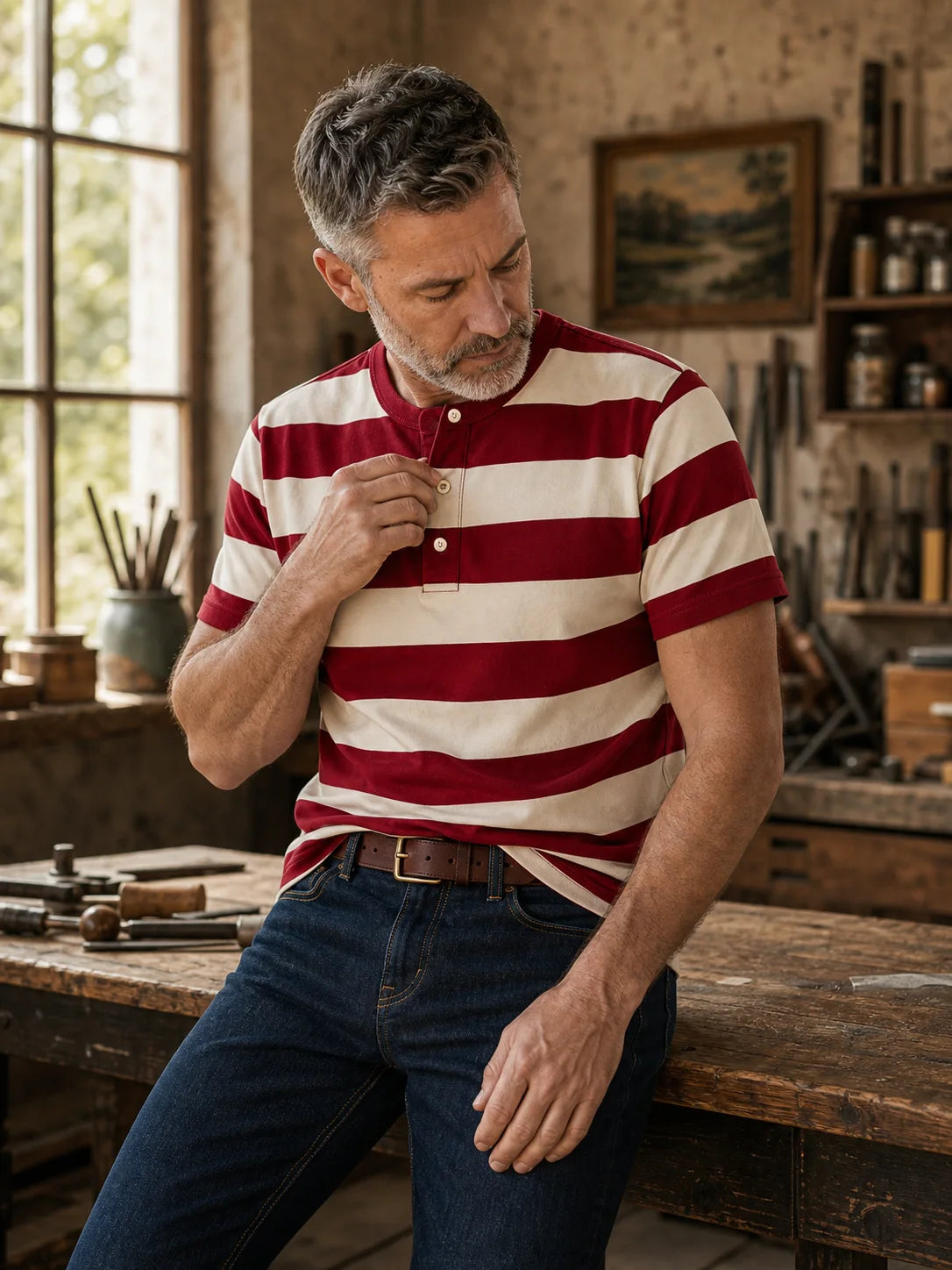 The Sailor Stripe Tee in Red Stripe
