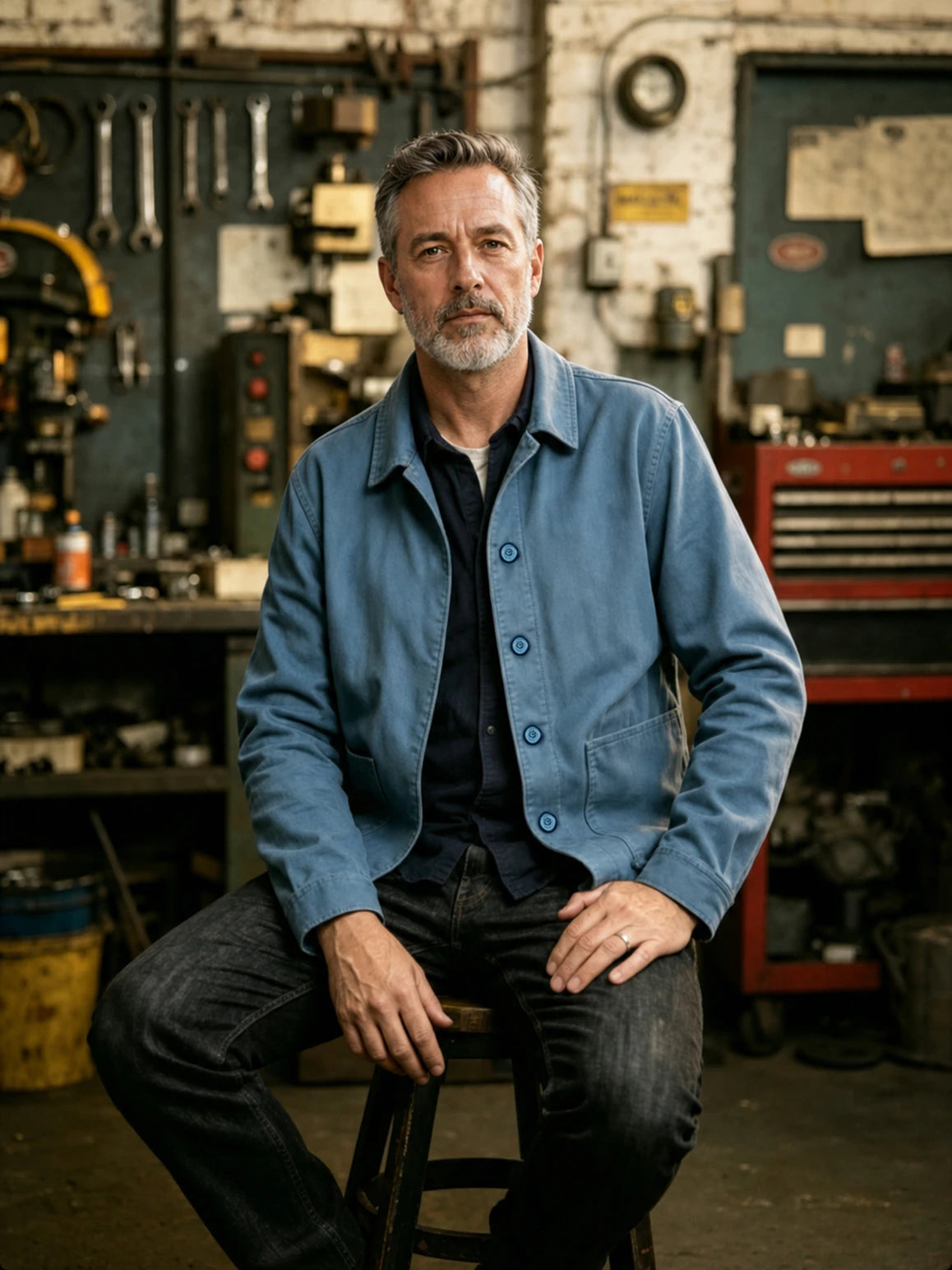 The Atelier Chore Jacket in Slate Blue