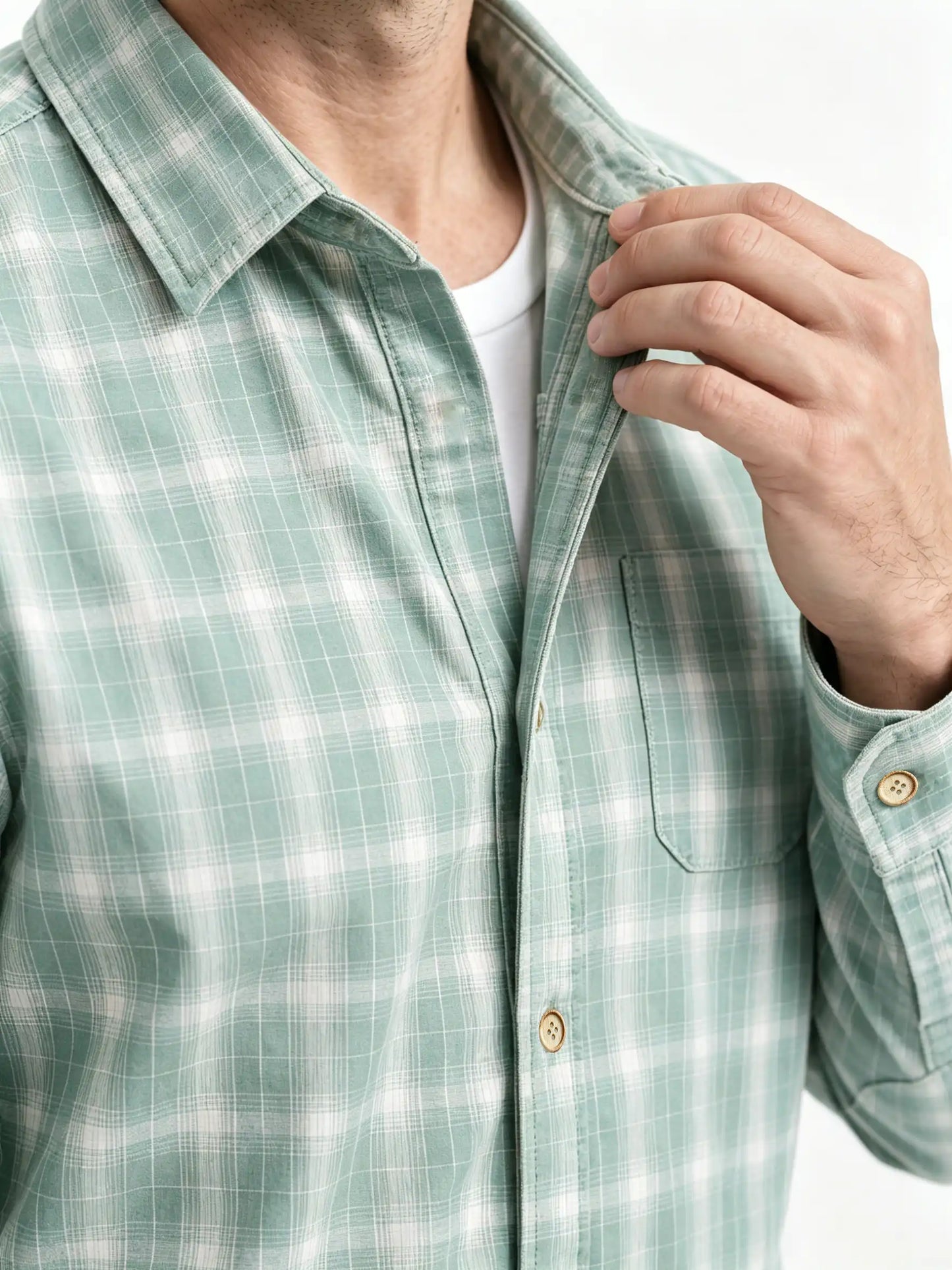 The Tidal Shirt in Driftwood Plaid