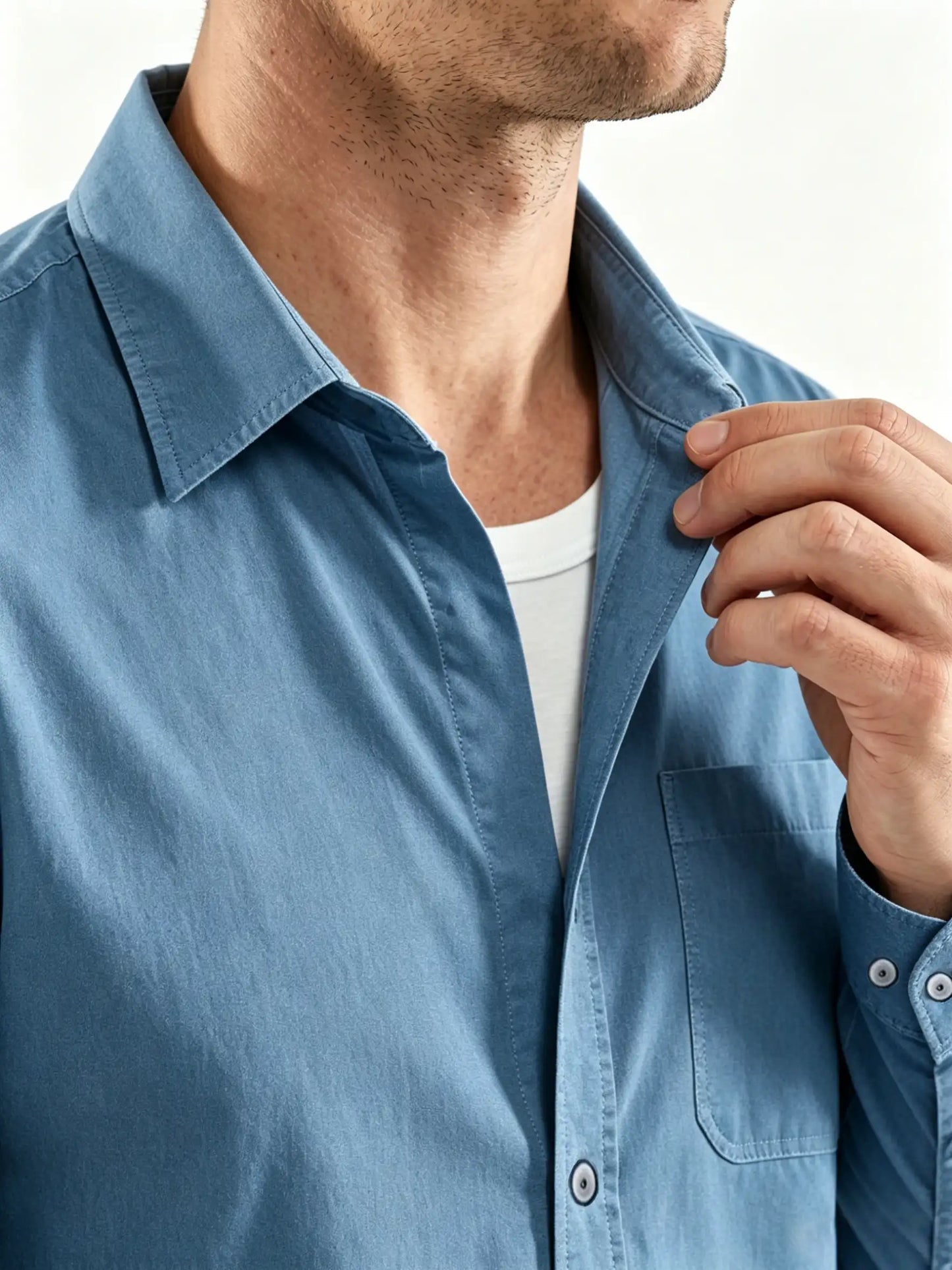 The Meridian Shirt in Harbor Blue