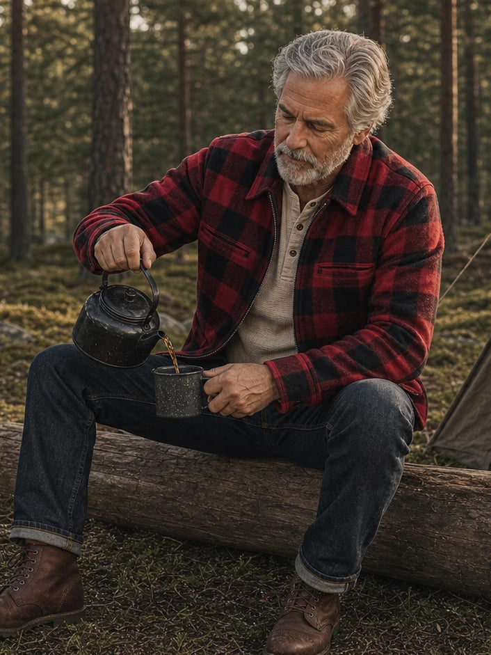 The Lodge Jacket in Red / Black Plaid