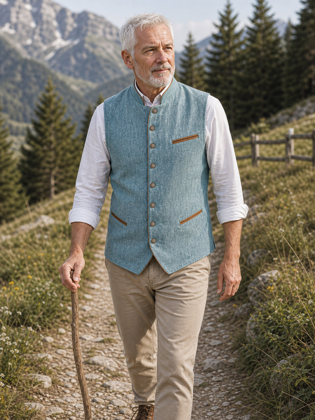The Glacier Waistcoat in Alpine Lake