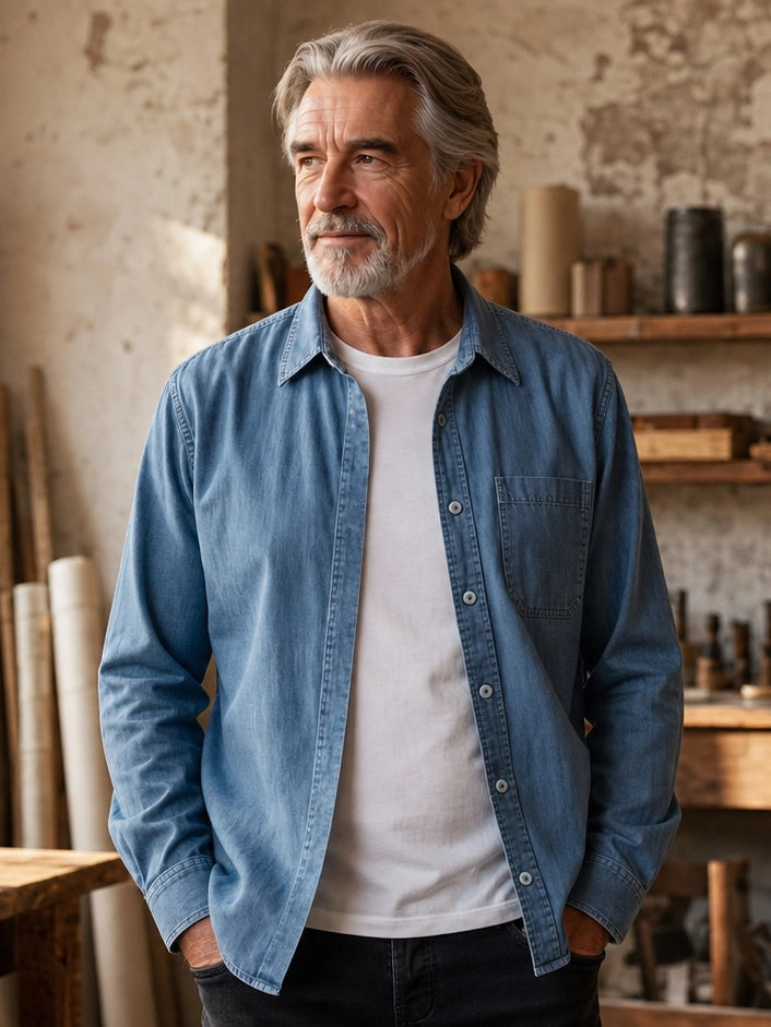 The Meridian Shirt in Harbor Blue
