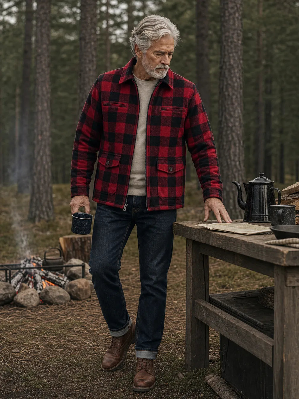 The Lodge Jacket in Red / Black Plaid