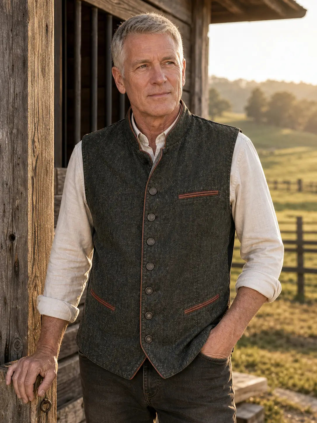 The Alder Waistcoat in Olive