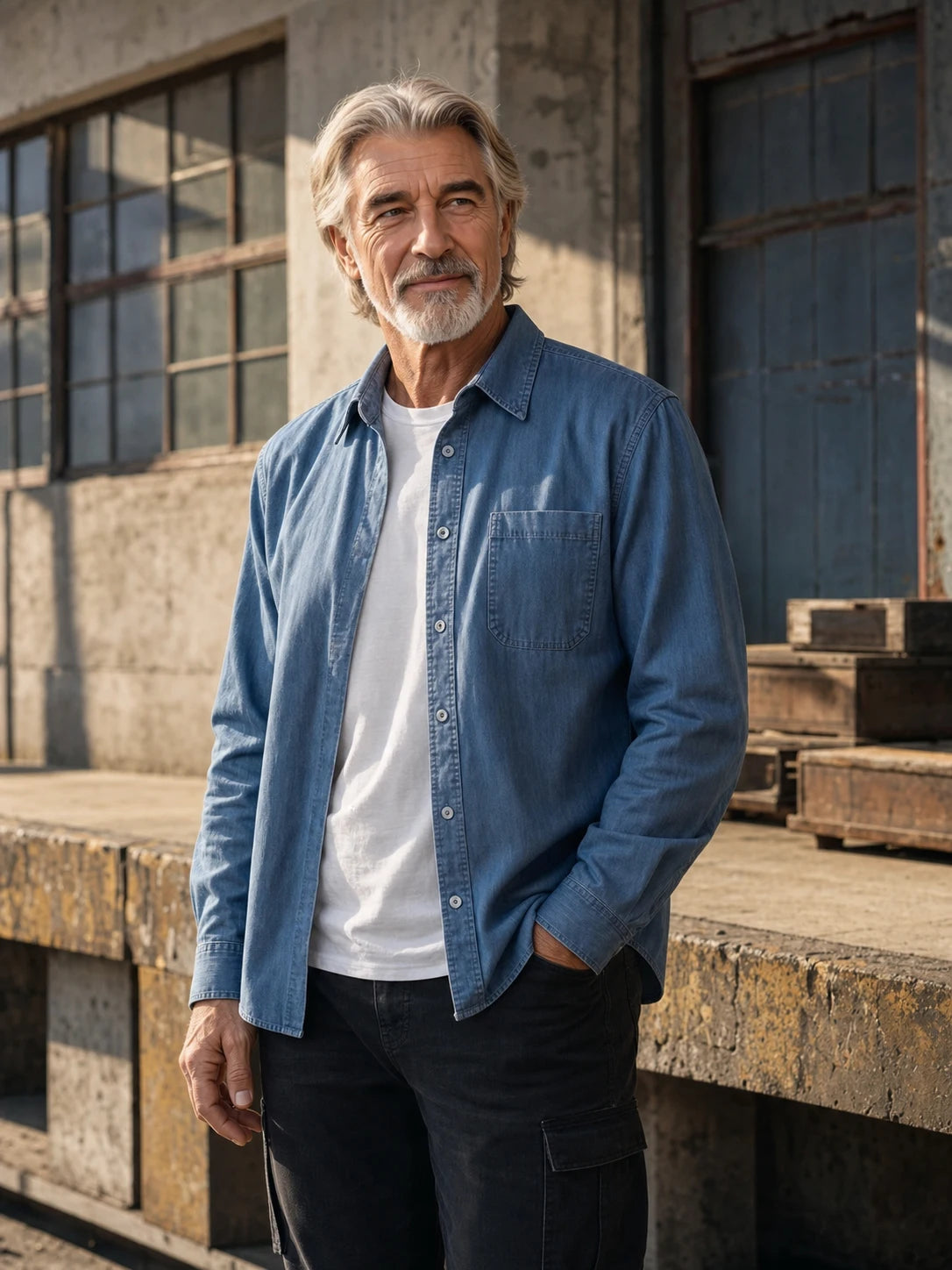 The Meridian Shirt in Harbor Blue