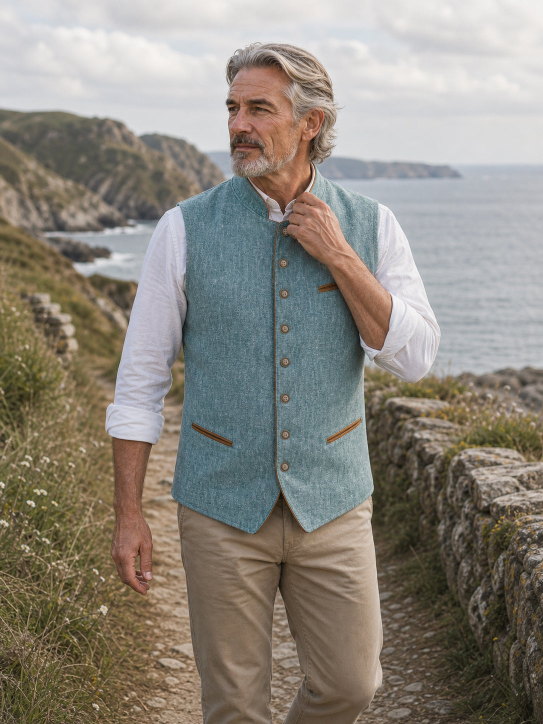 The Glacier Waistcoat in Alpine Lake