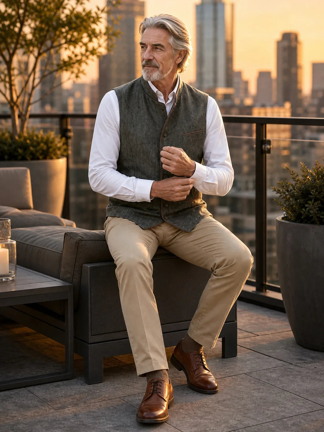 The Alder Waistcoat in Olive